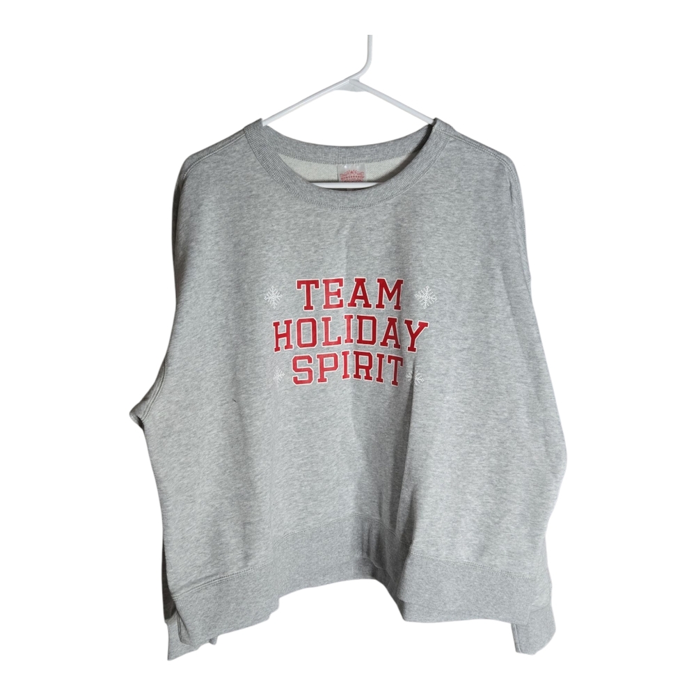 Wondershop Gray and Red Holiday Spirit Sweatshirt